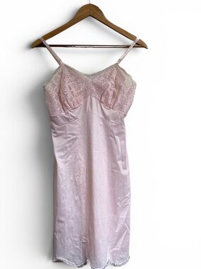 Light Pink Lace & Y2K Satin Slip Dress Adjustable Straps Milkmaid Whimsyfairy